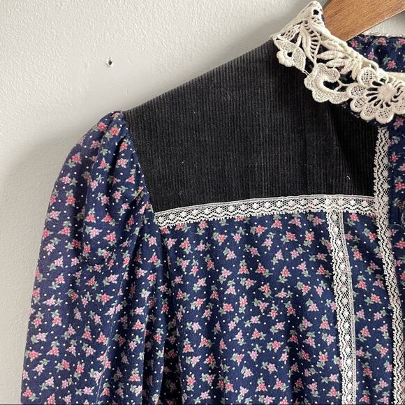 Gunne Sax | 70’s Gunne Sax Edwardian Midi Dress Boho Vintage Cottagecore Lace 9 - Picture 6 of 12